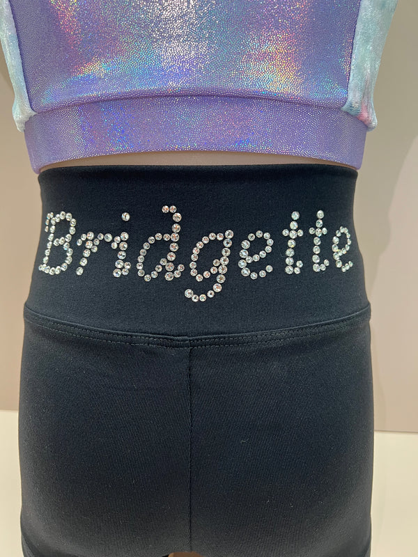 Girls Personalised High Waisted Dance Shorts