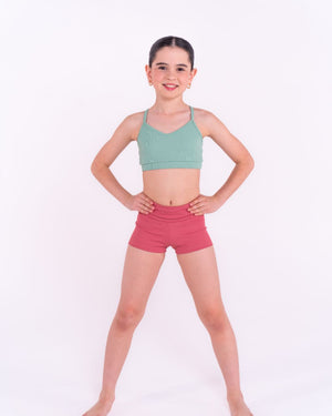 Casual styling of ribbed comfy dance shorts for everyday wear