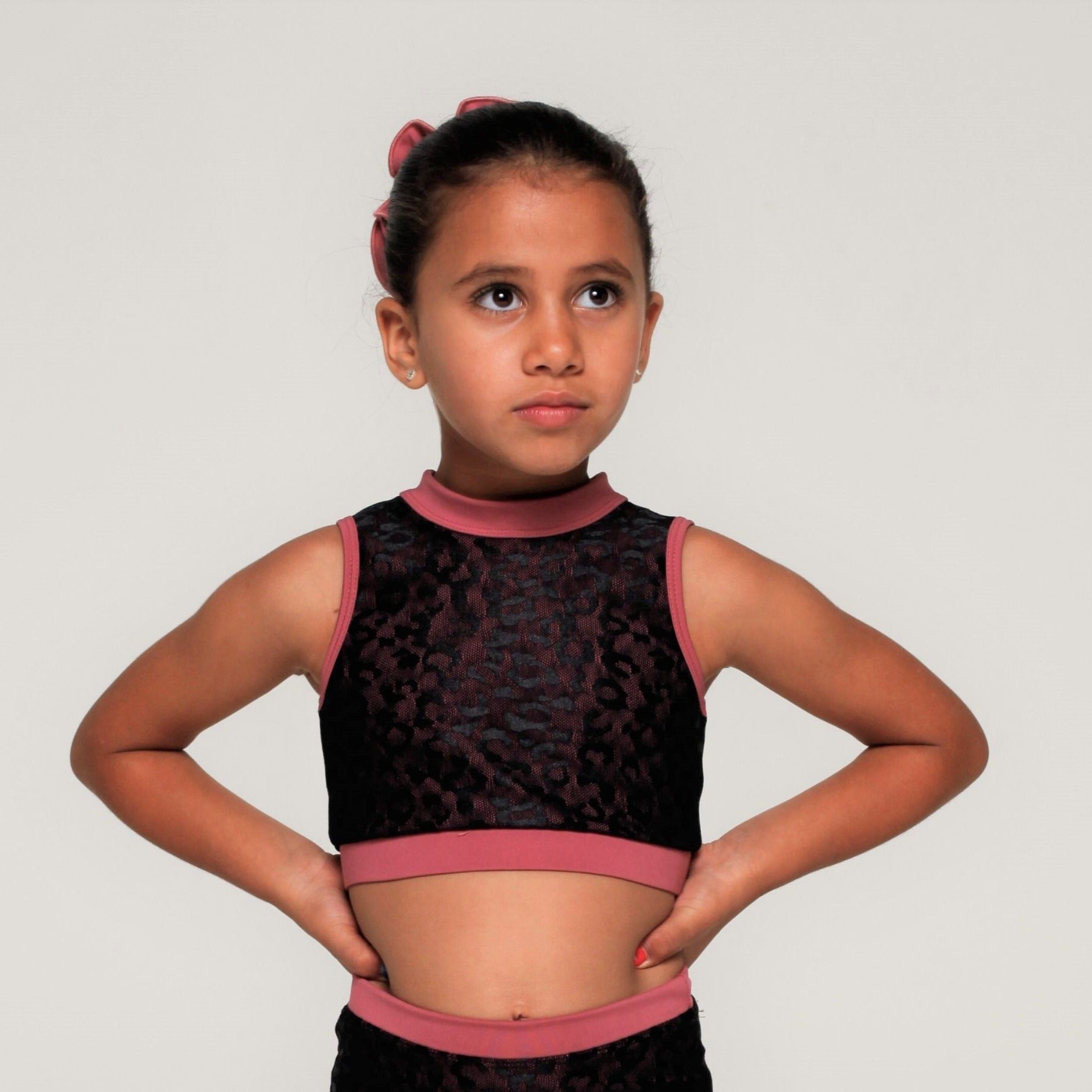 Autumn Black Leopard Lace Crop