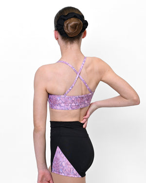 Dancer Wearing Nova Cross Strap Crop Top - Pink Lemon