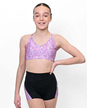 Nova Cross Strap Crop Top Side View - Dance Activewear