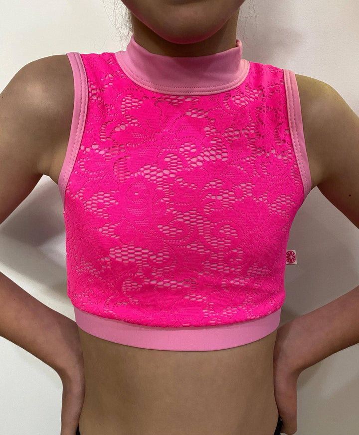 Autumn - Pink Lace Booty Shorts - Pink Lemon Dancewear