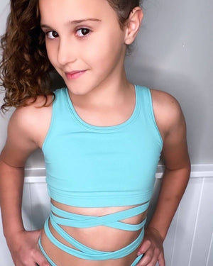 Basics Tie Crop Top - Pink Lemon Dancewear