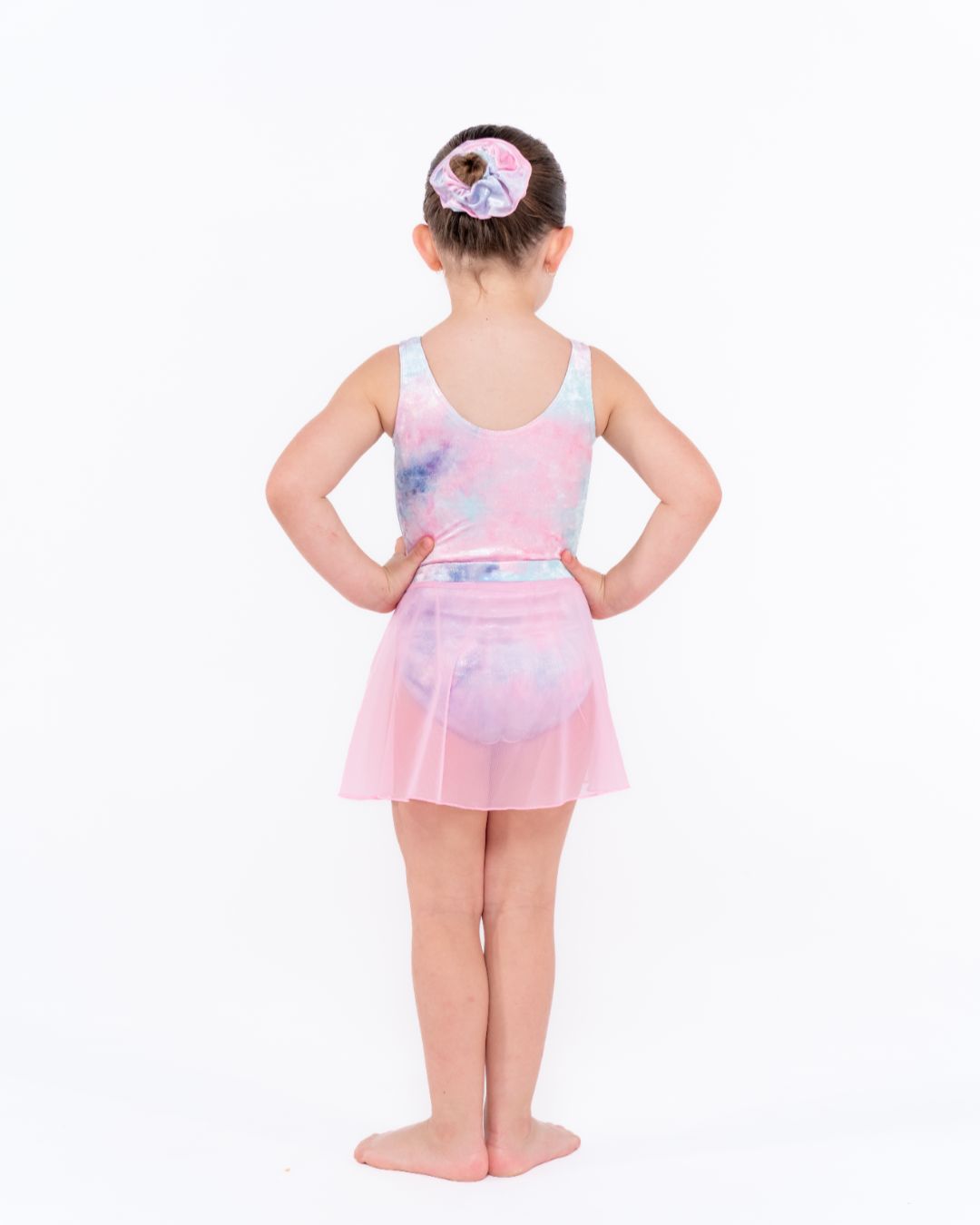Lily Cross Over Pull on Pink Mesh Skirt