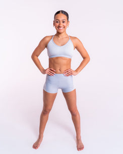 Shimmer Crop Top - Metallic Lurex Cross-Back