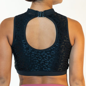 Autumn | Black Leopard Lace Crop - Pink Lemon Dancewear