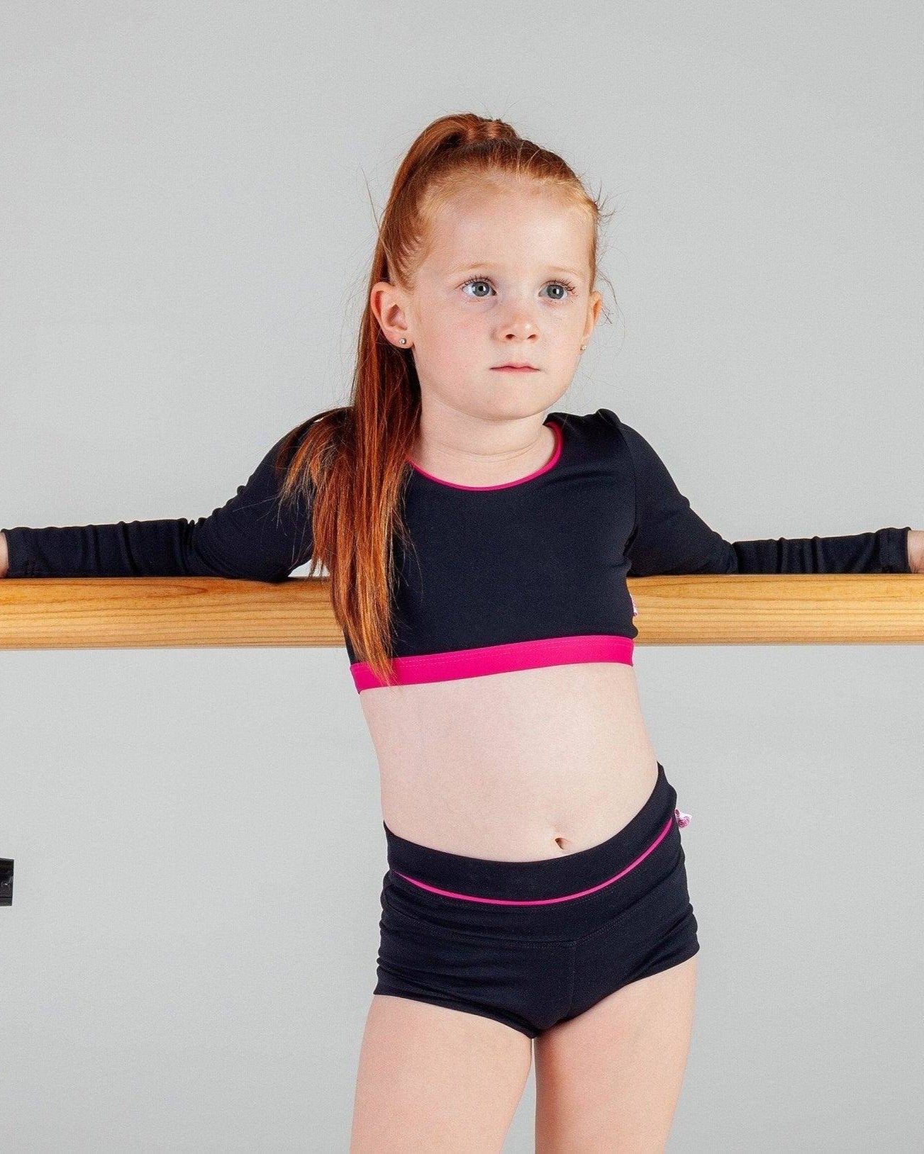 Back to Basics - Long Sleeved Crop - Pink Lemon Dancewear