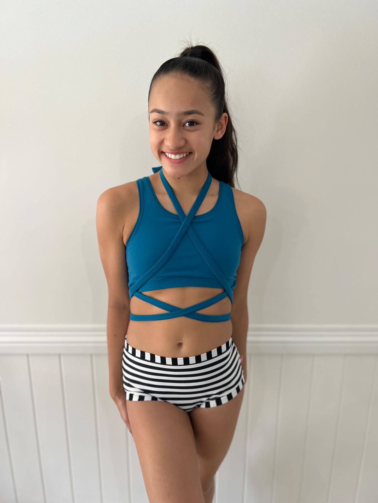 Basics Tie Crop Top - Pink Lemon Dancewear