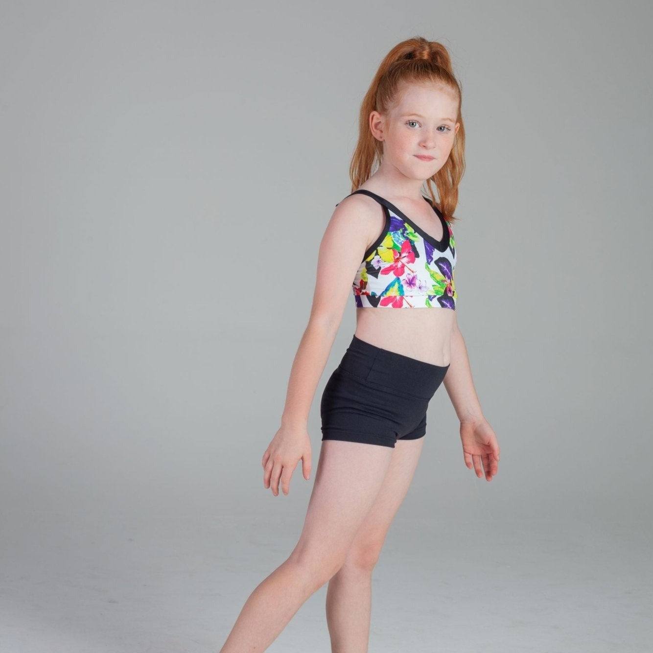 Little girl dance crop hot sale tops